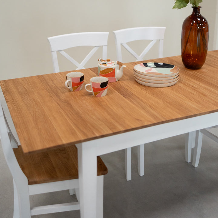 Mesa de jantar extensível em madeira maciça Lausanne | VESKOR