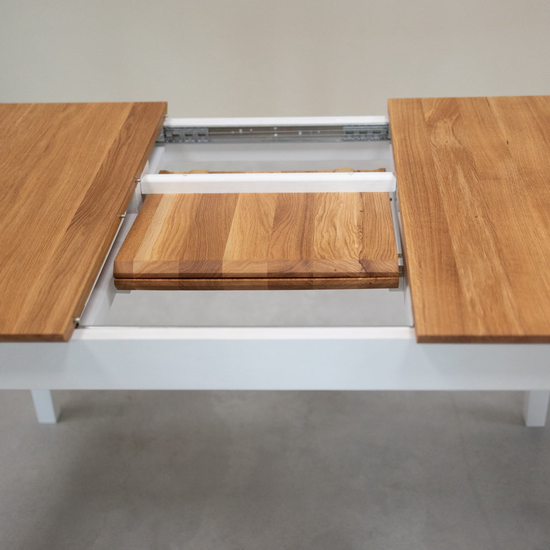 Mesa de jantar extensível em madeira maciça Lausanne | VESKOR