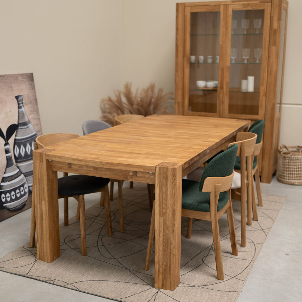 VESKOR Mesa de jantar retangular extensível Balder madeira de carvalho maciço Mobiliário nórdico moderno Mobel.Store
