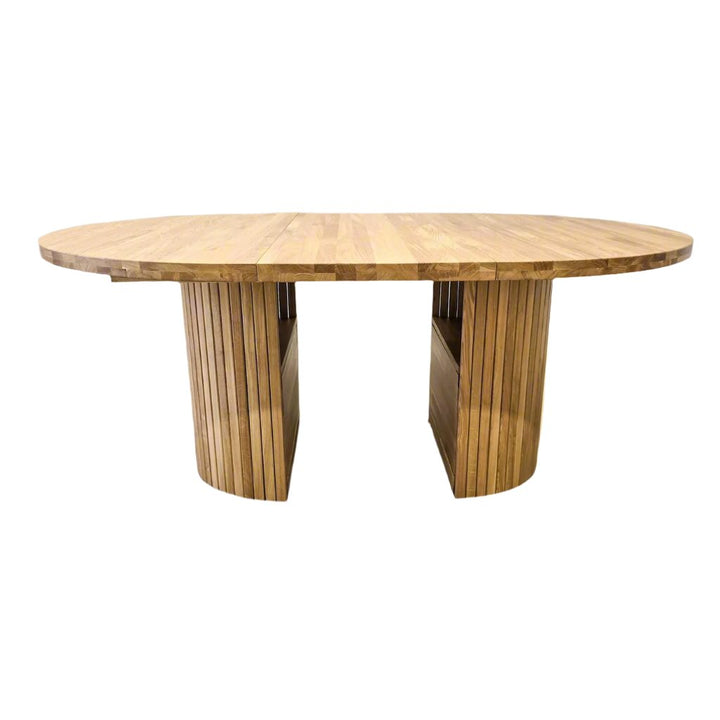 Mesa de jantar redonda extensível VESKOR em carvalho maciço ROMA 135-235 x 135 x 75 cm.