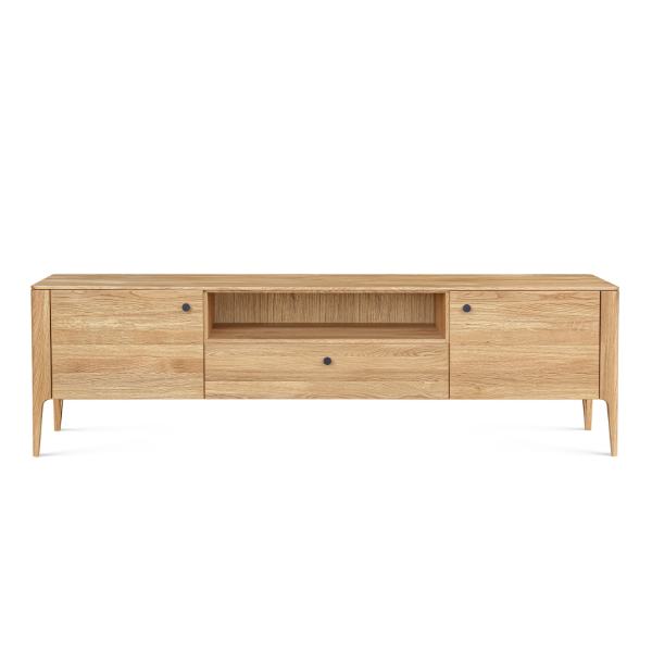 Mesa de TV VESKOR em carvalho maciço Narvik, 180x40x53 cm.