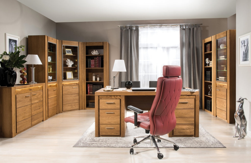 VESKOR Mobiliário de escritório em carvalho maciço da coleção Velvet. Mobiliário nórdico com um design moderno. 