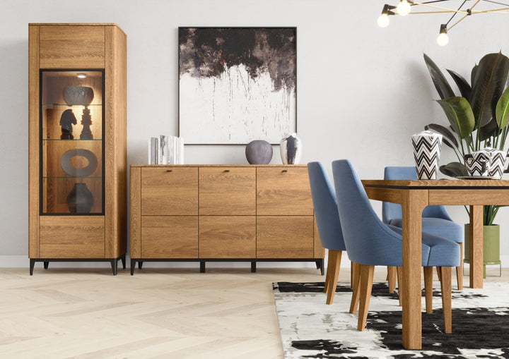 VESKOR Sala de estar em madeira de carvalho maciço Mobiliário moderno nórdico Coleção Porto 
