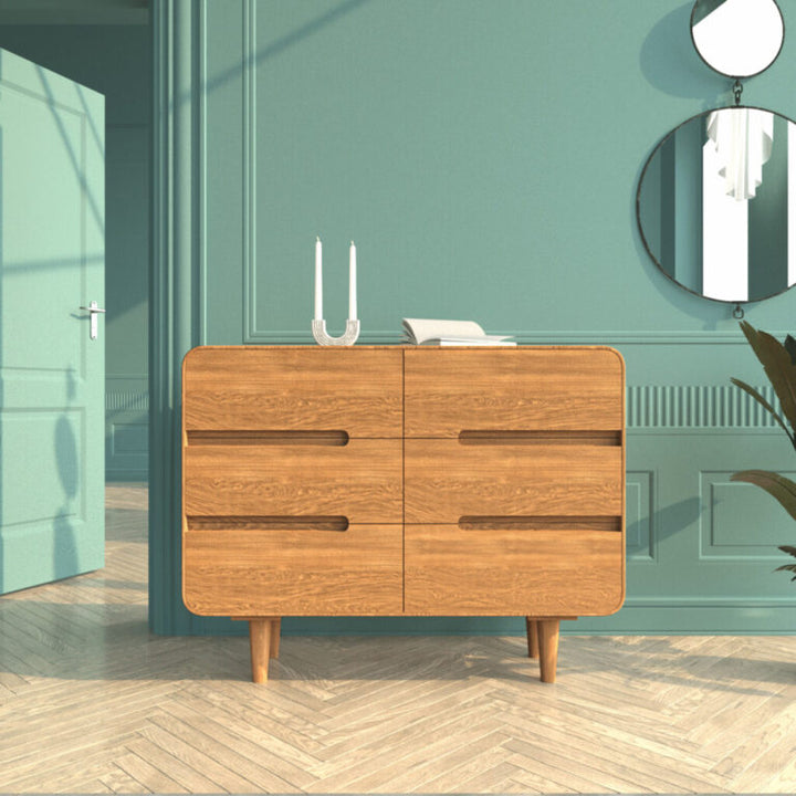 VESKOR Amandi cómoda 4 em madeira de carvalho maciço mobiliário nórdico moderno