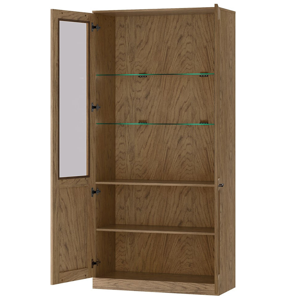 Vitrina rústica em carvalho oleado COZY 12, 95×200×42 cm | VESKOR