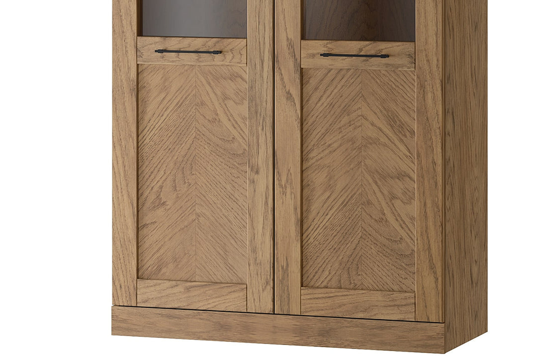 Vitrina rústica em carvalho oleado COZY 12, 95×200×42 cm | VESKOR