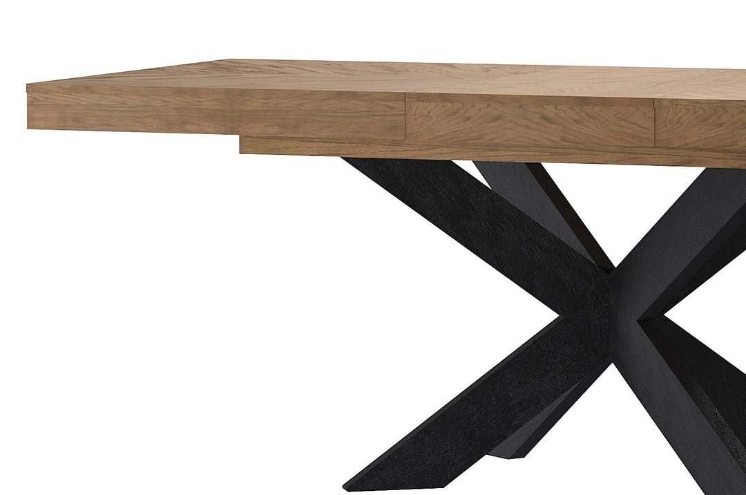 Mesa de jantar extensível em carvalho rústico oleado COZY 39, 160-210x95×79 cm | VESKOR
