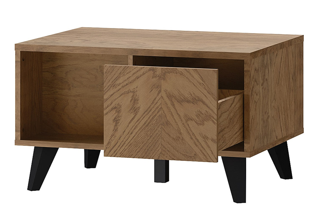 Mesa de centro em carvalho rústico oleado COZY 41, 80×60×48 cm | VESKOR