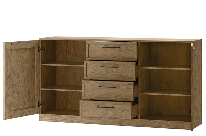 COZY 47 cómoda em carvalho rústico oleado, 170x90x42 cm | VESKOR