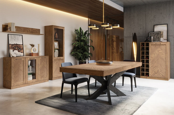 Mesa de jantar extensível em carvalho rústico oleado COZY 39, 160-210x95×79 cm | VESKOR