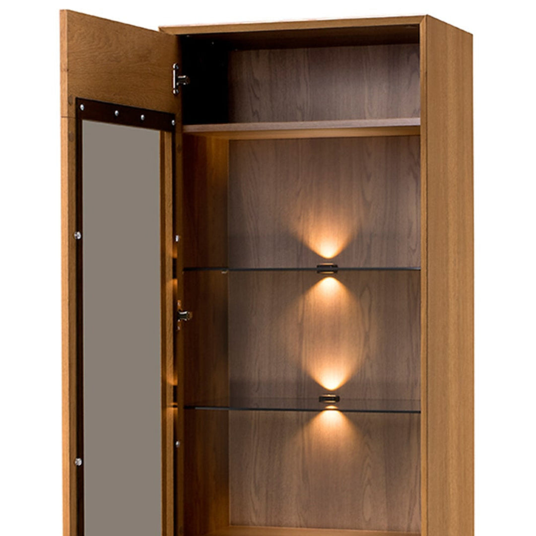 Armário expositor em carvalho mel LAZURE 10, 60×42×195 cm | VESKOR