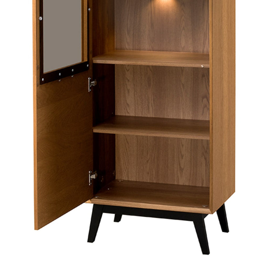 Armário expositor em carvalho mel LAZURE 10, 60×42×195 cm | VESKOR