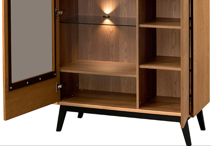 Armário expositor em carvalho mel LAZURE 15, 95×42×125 cm | VESKOR