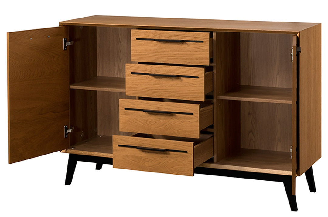 LAZURE 45 cómoda rústica em carvalho, 136×90×42 cm | VESKOR