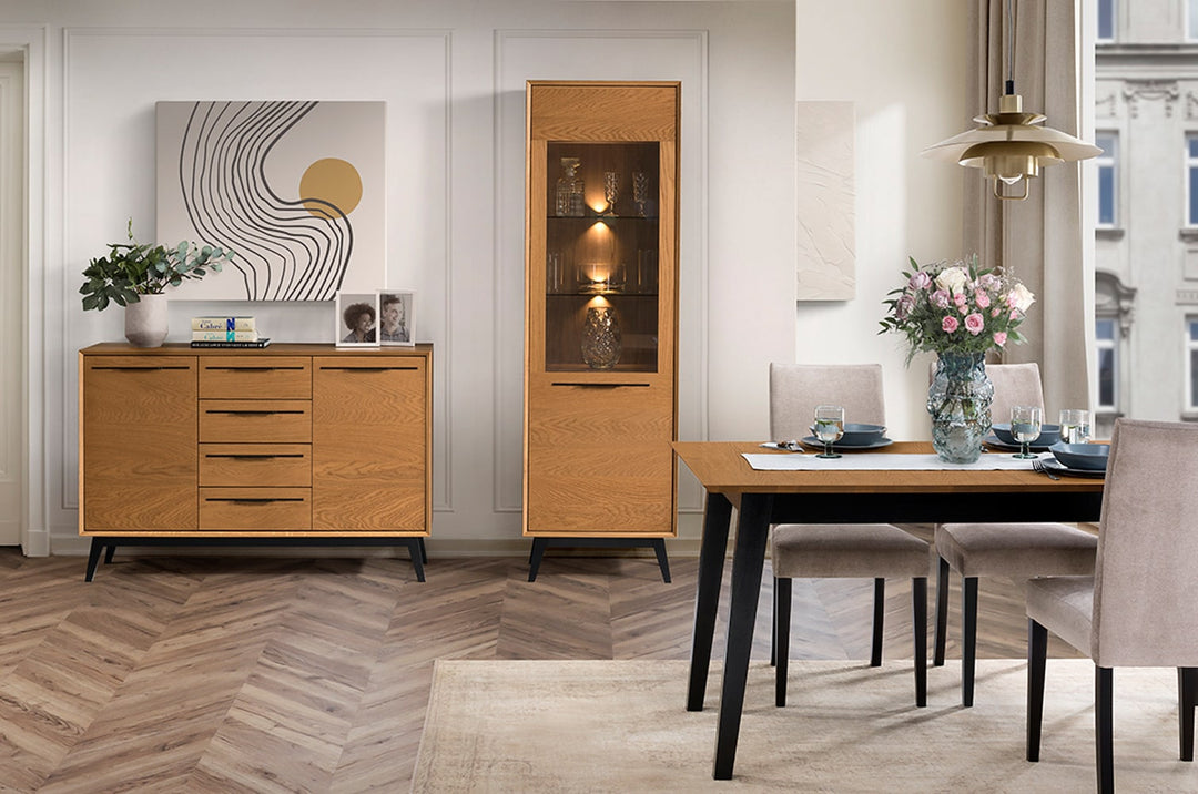 LAZURE 45 cómoda rústica em carvalho, 136×90×42 cm | VESKOR