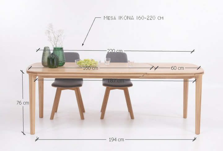 VESKOR Mesa de jantar IKONA Mobiliário moderno nórdico