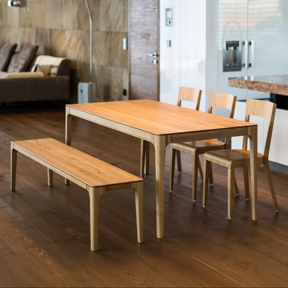 Mesa de jantar fixa de madeira maciça CREATIV | KARPIS
