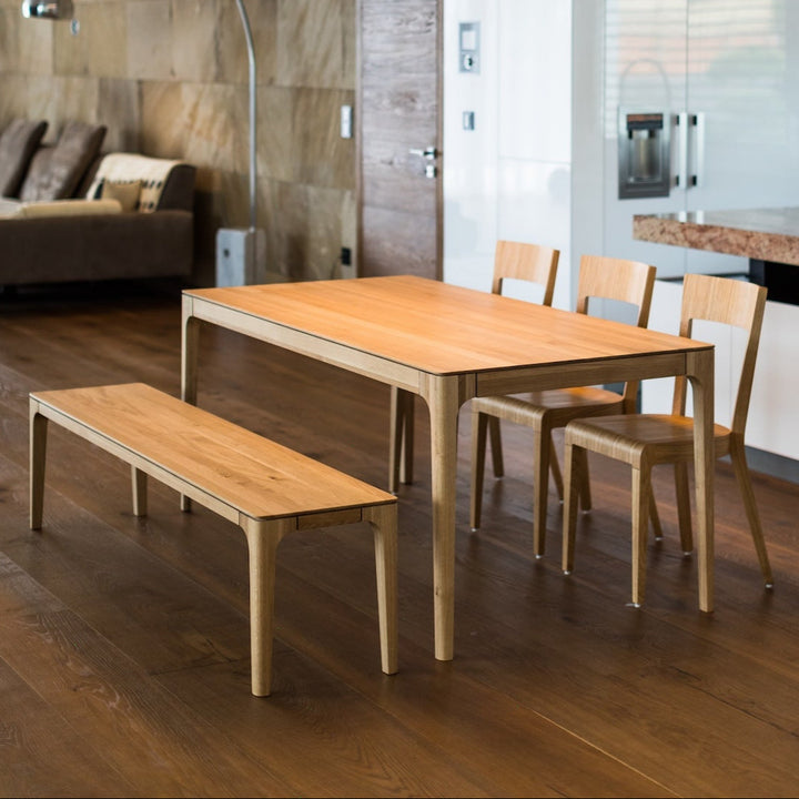 Mesa de jantar fixa de madeira maciça CREATIV | KARPIS