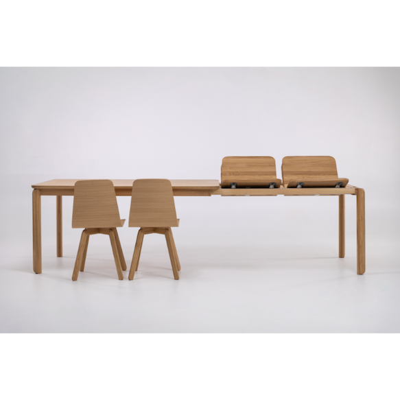 Mesa de jantar extensível em madeira maciça GOLF | KARPIS
