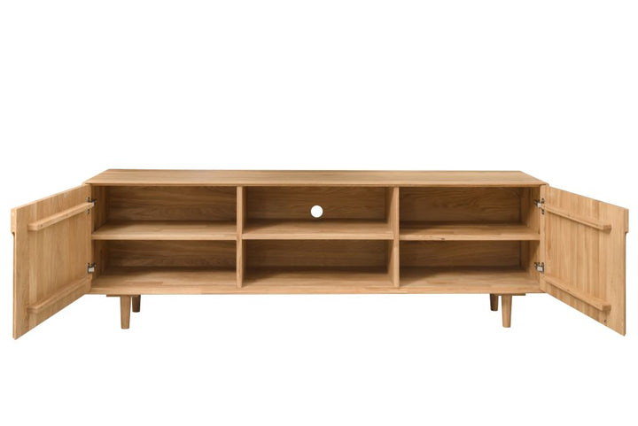 VESKOR Mueble TV Amandi madera maciza  roble mueble  nórdico moderno 