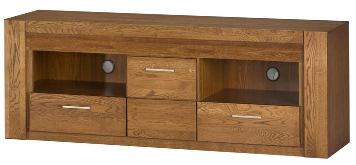 Suporte de TV em madeira de carvalho VELVET 25, 161x42x58 cm | VESKOR