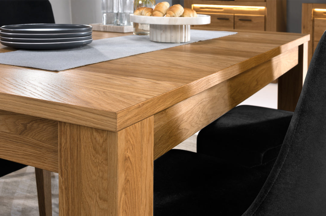 Mesa de jantar extensível em madeira de carvalho VELVET 40, 160-250x90x78 cm | VESKOR