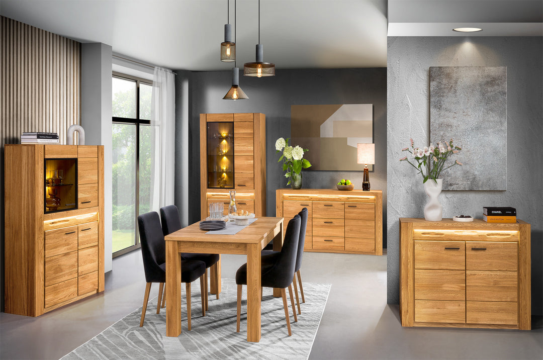 VELVET 15 vitrina em carvalho, 110x42x150 cm | VESKOR