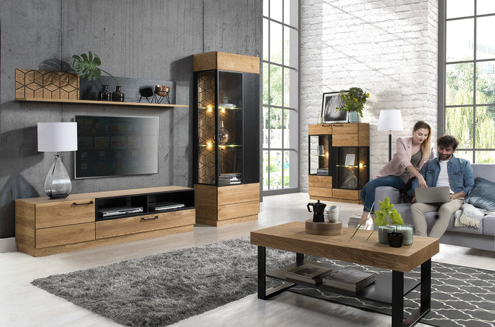VESKOR Mobiliário em madeira de carvalho Mozaik, vitrina, aparador design nórdico industrial escandinavo moderno